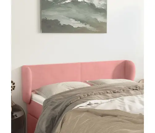 Galvgalis Ar Malām, Rozā Samts, 147X23X78/88 Cm Vidaxl