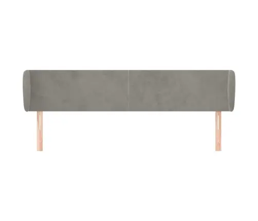 Galvūgalis Su Auselėmis,Šviesiai Pilkos,163X23X78/88cm Aksomas