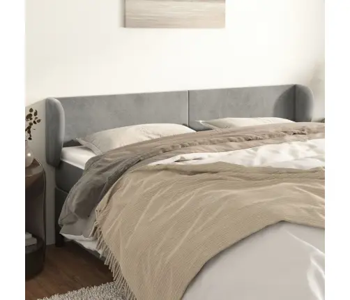 Galvgalis Ar Malām, Gaiši Pelēks Samts, 183X23X78/88 Cm Vidaxl