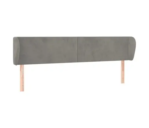 Galvūgalis Su Auselėmis,Šviesiai Pilkos,203X23X78/88cm Aksomas Galvūgalis Su Auselėmis,Šviesiai Pilkos,203X23X78/88cm Aksomas