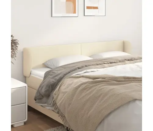 Galvgalis Ar Malām, 183X23X78/88 Cm, Krēmkrāsas Mākslīgā Āda Vidaxl