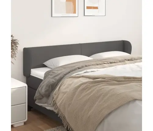 Galvūgalis Su Auselėmis, Pilkos,183X23X78/88cm Dirbtinė Oda