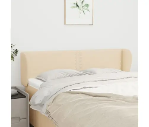 Galvgalis Ar Malām, 147X23X78/88 Cm, Krēmkrāsas Audums Vidaxl