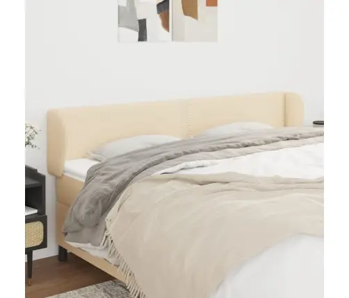 Galvgalis Ar Malām, 183X23X78/88 Cm, Krēmkrāsas Audums Vidaxl