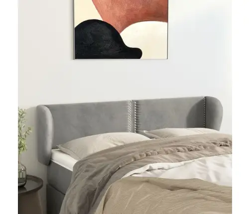 Galvgalis Ar Malām, Gaiši Pelēks Samts, 147X23X78/88 Cm Vidaxl