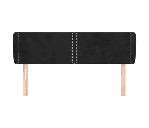 Voodipeats Servadega, Must, 147X23X78/88 cm Samet