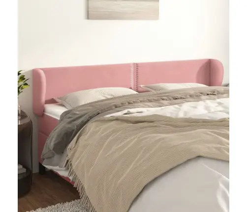 Galvgalis Ar Malām, Rozā Samts, 163X23X78/88 Cm Vidaxl