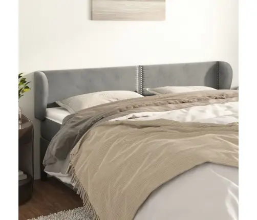 Galvgalis Ar Malām, Gaiši Pelēks Samts, 203X23X78/88 Cm Vidaxl