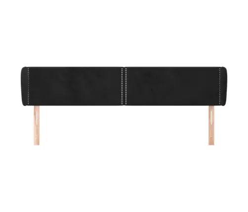 Galvgalis Ar Malām, Melns Samts, 203X23X78/88 Cm Vidaxl
