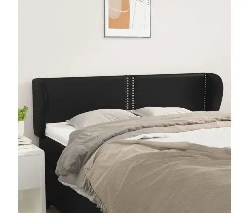 Voodipeats Servadega, Must, 147X23X78/88 cm Kunstnahk