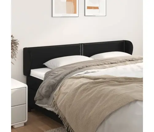 Galvūgalis Su Auselėmis, Juodos, 203X23X78/88cm Dirbtinė Oda