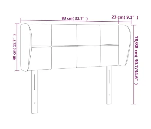 Galvgalis Ar Malām, 83X23X78/88 Cm, Melns Audums Vidaxl
