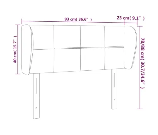 Galvgalis Ar Malām, 93X23X78/88 Cm, Tumši Pelēks Audums Vidaxl Galvgalis Ar Malām, 93X23X78/88 Cm, Tumši Pelēks Audums Vidaxl