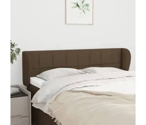 Galvgalis Ar Malām, 147X23X78/88 Cm, Tumši Brūns Audums Vidaxl Galvgalis Ar Malām, 147X23X78/88 Cm, Tumši Brūns Audums Vidaxl