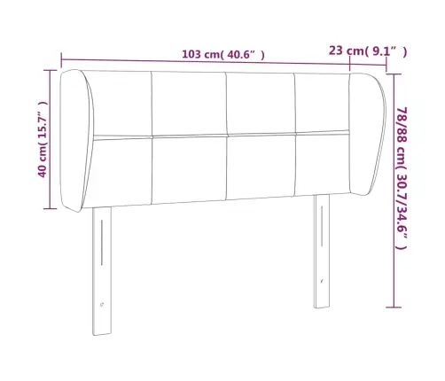 Galvgalis Ar Malām, Rozā Samts, 103X23X78/88 Cm Vidaxl