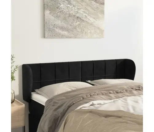 Galvūgalis Su Auselėmis, Juodos Spalvos,147X23X78/88cm Aksomas