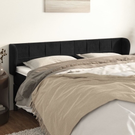 Voodipeats Servadega, Must, 163X23X78/88 cm Samet