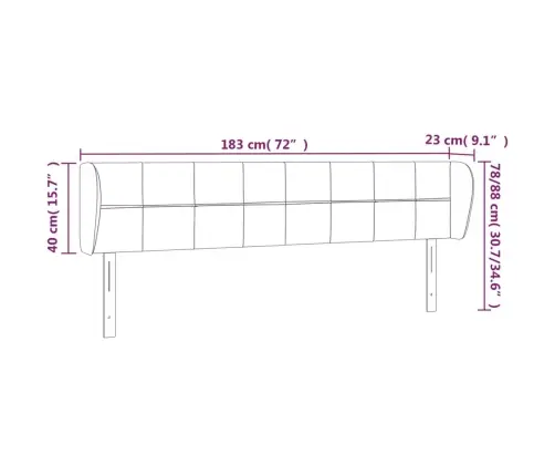 Galvgalis Ar Malām, Tumši Zaļš Samts, 183X23X78/88 Cm Vidaxl Galvgalis Ar Malām, Tumši Zaļš Samts, 183X23X78/88 Cm Vidaxl