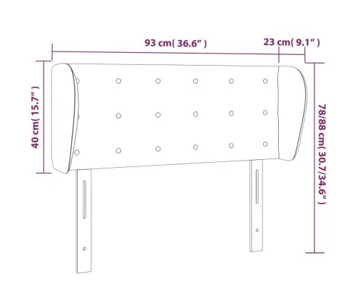 Voodipeats Servadega, Valge, 93X23X78/88 cm Kunstnahk
