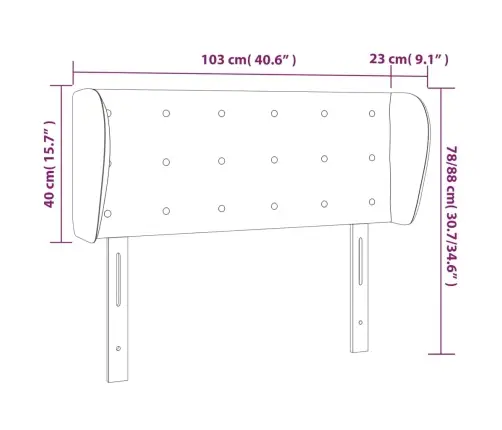 Voodipeats Servadega, Hall, 103X23X78/88 cm Kunstnahk