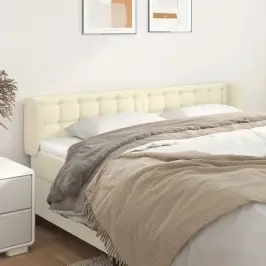 Galvgalis Ar Malām, 183X23X78/88 Cm, Krēmkrāsas Mākslīgā Āda Vidaxl