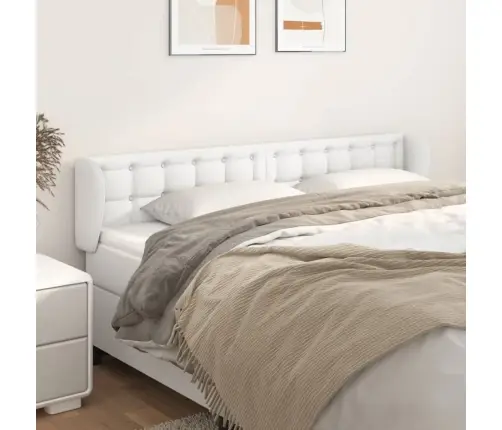 Voodipeats Servadega, Valge, 203X23X78/88 cm Kunstnahk