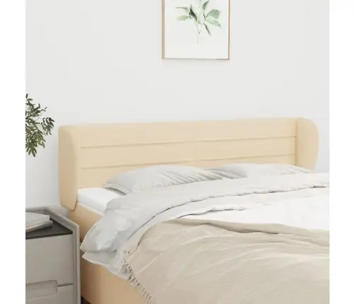 Galvgalis Ar Malām, 147X23X78/88 Cm, Krēmkrāsas Audums Vidaxl