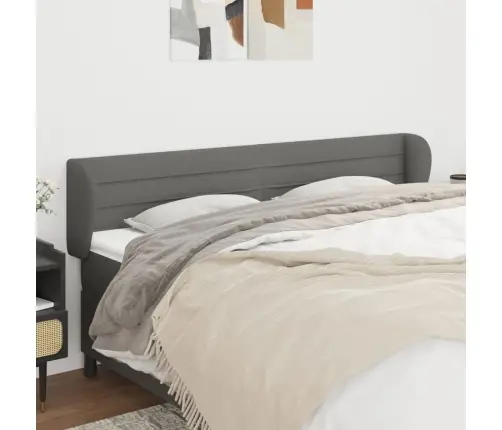 Galvgalis Ar Malām, 163X23X78/88 Cm, Tumši Pelēks Audums Vidaxl