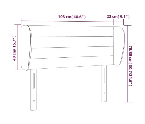Voodipeats Servadega, Tumesinine, 103X23X78/88 cm Samet