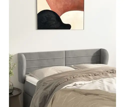 Galvgalis Ar Malām, Gaiši Pelēks Samts, 147X23X78/88 Cm Vidaxl