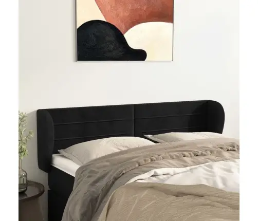 Galvgalis Ar Malām, Melns Samts, 147X23X78/88 Cm Vidaxl
