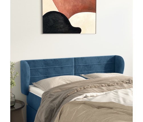 Galvgalis Ar Malām, Tumši Zils Samts, 147X23X78/88 Cm Vidaxl