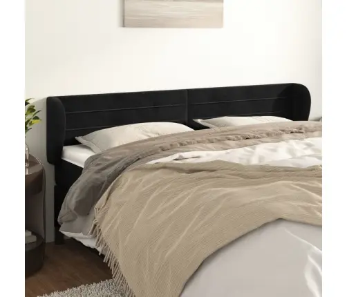 Voodipeats Servadega, Must, 163X23X78/88 cm Samet