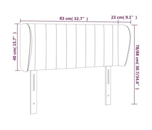 Galvgalis Ar Malām, 83 X 23 X 78/88 Cm, Tumši Brūns Audums Vidaxl