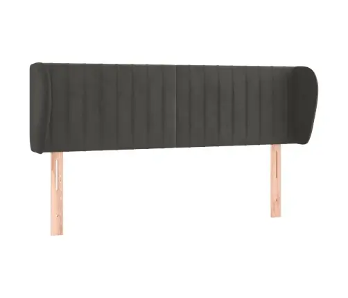 Galvūgalis Su Auselėmis, Tamsiai Pilkos,147X23X78/88cm Aksomas