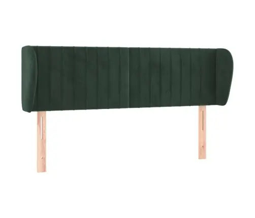 Galvūgalis Su Auselėmis, Tamsiai Žalia,147X23X78/88cm Aksomas