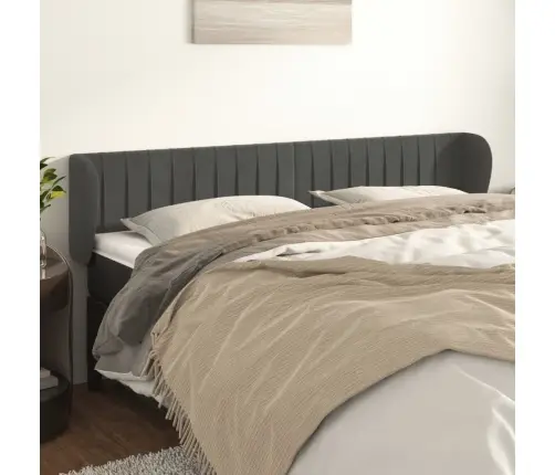 Galvgalis Ar Malām, Tumši Pelēks Samts, 163X23X78/88 Cm Vidaxl