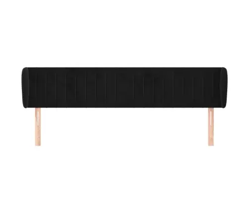 Voodipeats Servadega, Must, 163X23X78/88 cm Samet