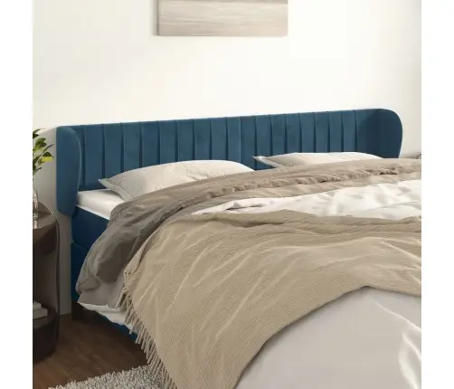 Galvūgalis Su Auselėmis, Tamsiai Mėlyna,163X23X78/88cm Aksomas