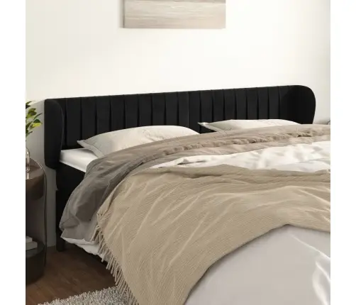 Galvgalis Ar Malām, Melns Samts, 203X23X78/88 Cm Vidaxl