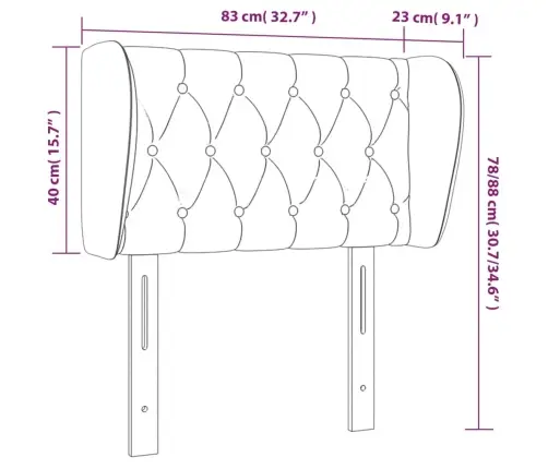 Galvūgalis Su Auselėmis, Kreminės,83X23X78/88 cm Audinys