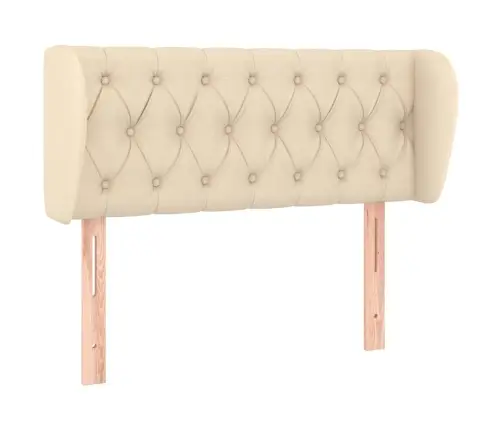 Galvgalis Ar Malām, 93X23X78/88 Cm, Krēmkrāsas Audums Vidaxl