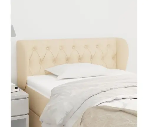 Galvgalis Ar Malām, 93X23X78/88 Cm, Krēmkrāsas Audums Vidaxl