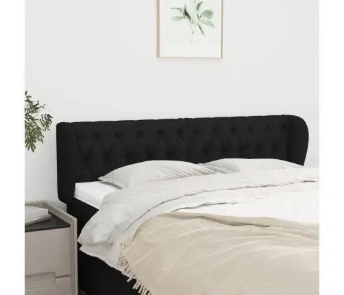 Galvgalis Ar Malām, 147X23X78/88 Cm, Melns Audums Vidaxl