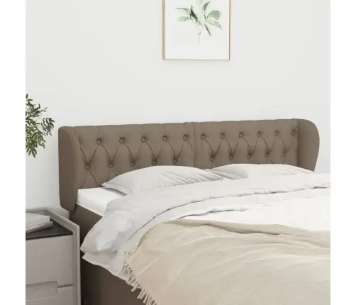 Galvgalis Ar Malām, 147X23X78/88 Cm, Pelēkbrūns Audums Vidaxl