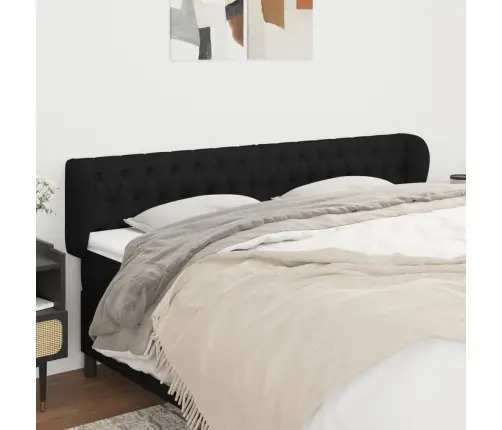 Galvgalis Ar Malām, 183X23X78/88 Cm, Melns Audums Vidaxl