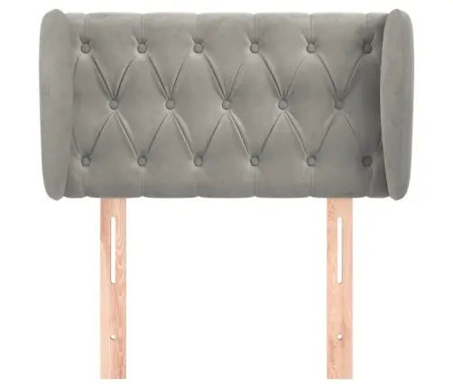 Galvūgalis Su Auselėmis, Šviesiai Pilkos,83X23X78/88cm Aksomas