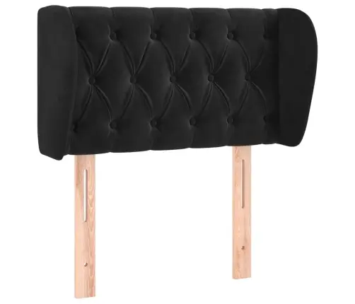 Voodipeats Servadega, Must, 83X23X78/88 cm Samet