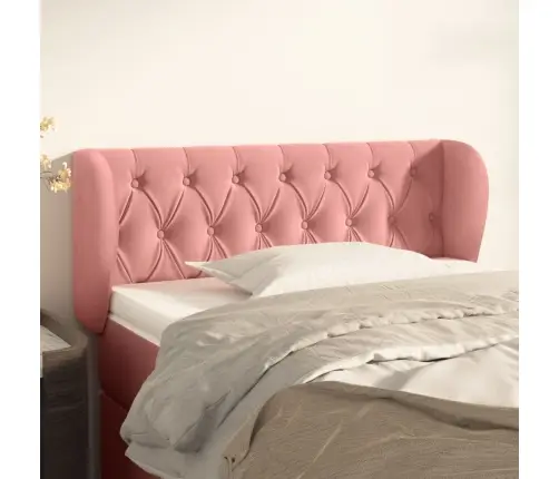 Galvūgalis Su Auselėmis,Rožinės Spalvos,103X23X78/88cm Aksomas Galvūgalis Su Auselėmis,Rožinės Spalvos,103X23X78/88cm Aksomas