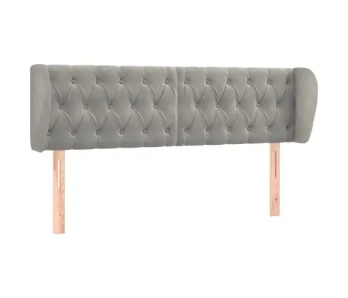 Galvūgalis Su Auselėmis,Šviesiai Pilkos,147X23X78/88cm Aksomas